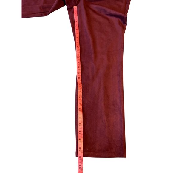 Chicos WomensTunic Leisure Suit Medium/Large Faux Suede Burgundy Stretch Preppy - Picture 14 of 16